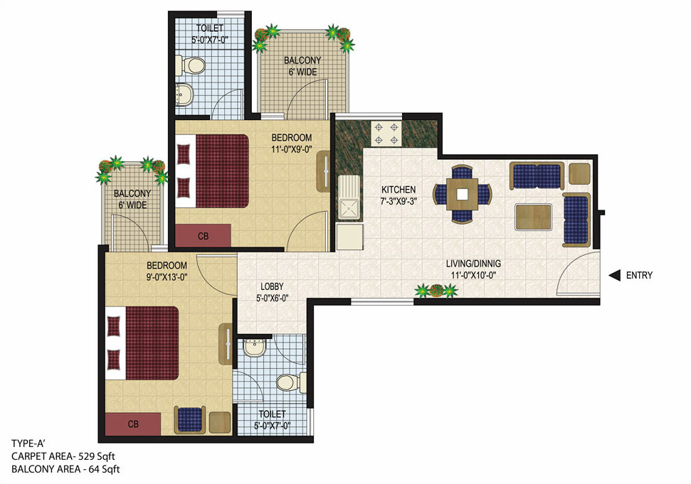 2BHK Type A